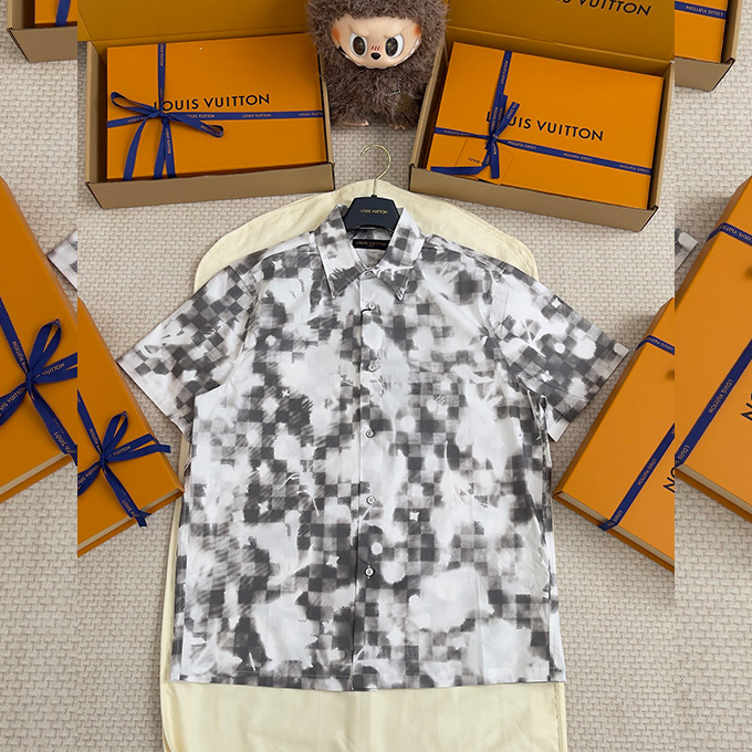 lv louis vuitton monogram mosaic short-sleeve shirt